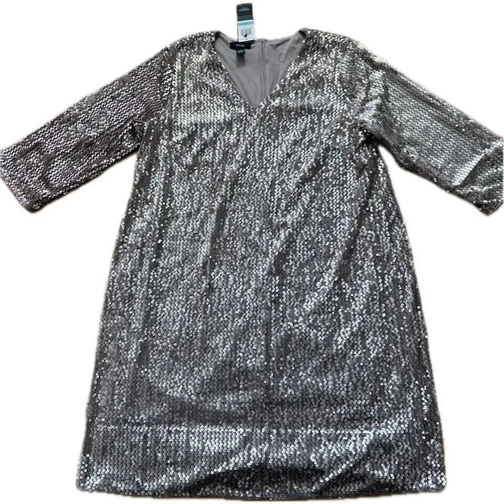Alfani Prima NWT Champagne Sequin Dress Women’s Size 16 G3
